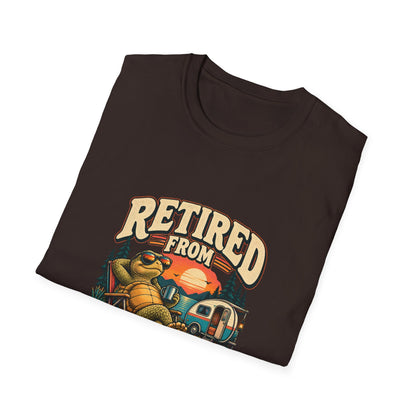 Retired from Giving a Damn T-Shirt | Funny Tortoise Camping Tee