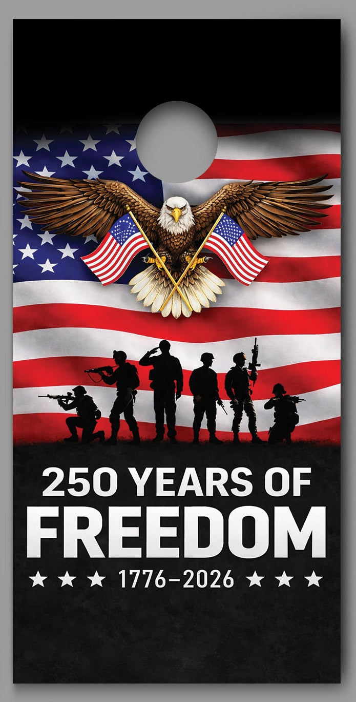 250 Years of Freedom 1776 - 2026 Corn hole Decal Wraps