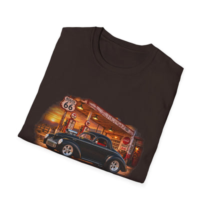 Route 66 Classic 1941 American Willys Car Gas Station T-Shirt