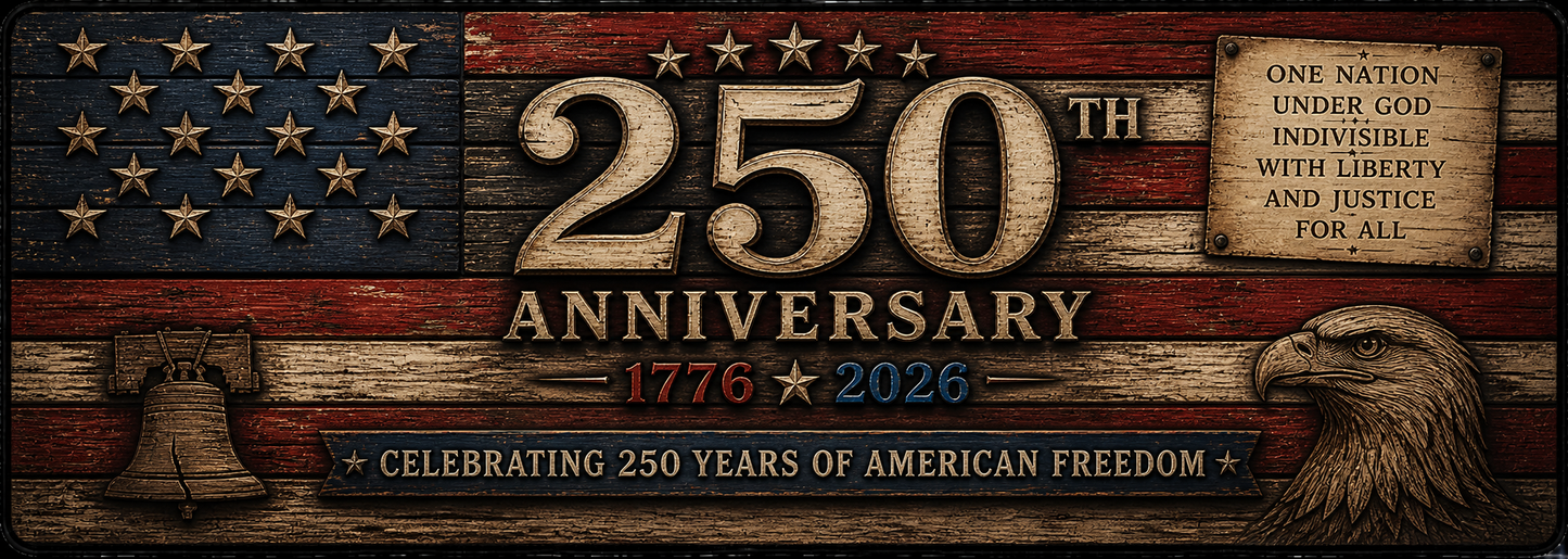 Rustic Wood Flag Heritage Desk Mat