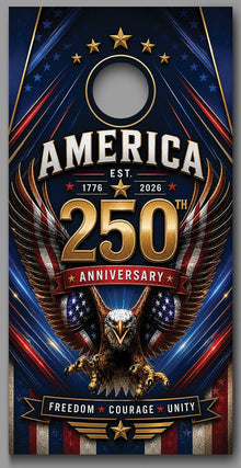 250th Anniversary Eagle Flag Wings Freedom Red White Blue Modern Bright design Corn hole Decal Wraps