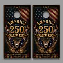 250th Anniversary Eagle Flag Wings Freedom Red White Blue wood design Corn hole Decal Wraps