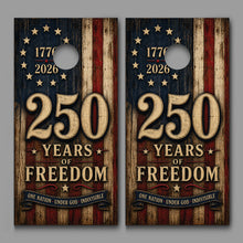 250 Years of Freedom Red White Blue wood design Corn hole Decal Wraps