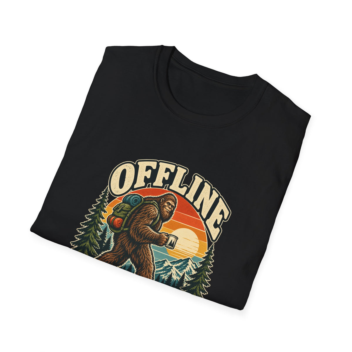 Offline and Loving It Bigfoot T-Shirt | Vintage Camping & Hiking Tee