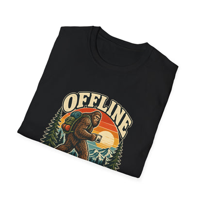 Offline and Loving It Bigfoot T-Shirt | Vintage Camping & Hiking Tee