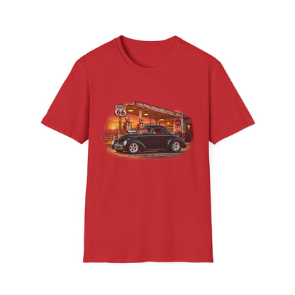 Route 66 Classic 1941 American Willys Car Gas Station T-Shirt