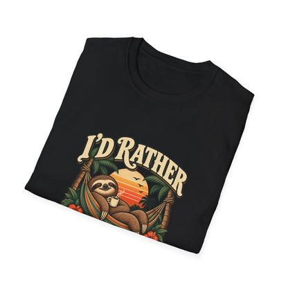 I'd Rather Be Napping T-Shirt | Funny Sloth Hammock Tee