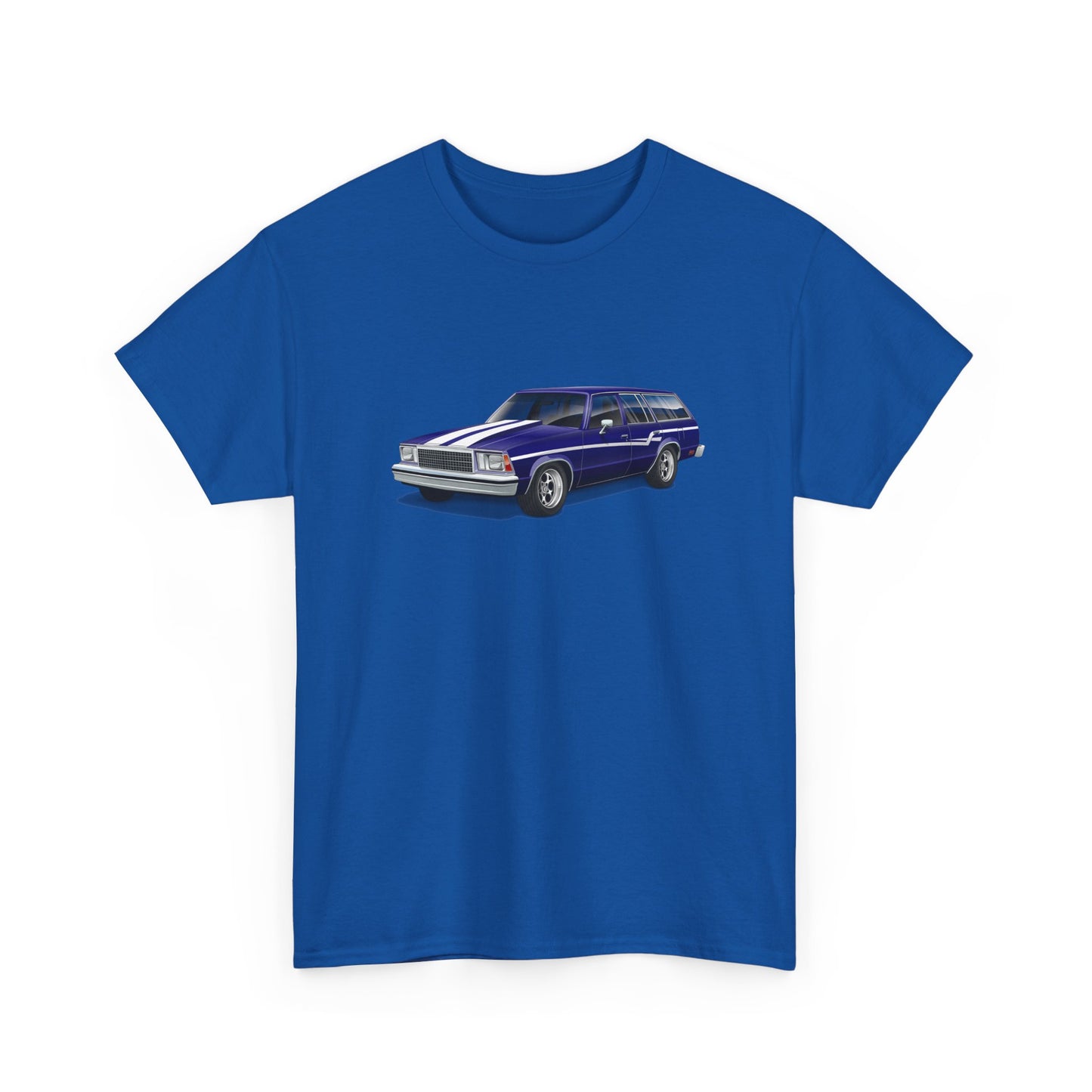 Classic Malibu Station Wagon Tee — Vintage Purple Car Graphic T-Shirt