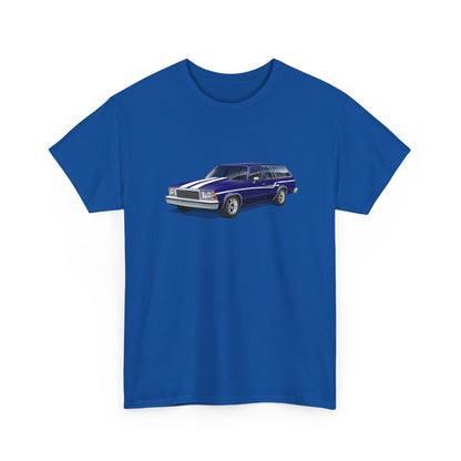 Classic Malibu Station Wagon Tee — Vintage Purple Car Graphic T-Shirt