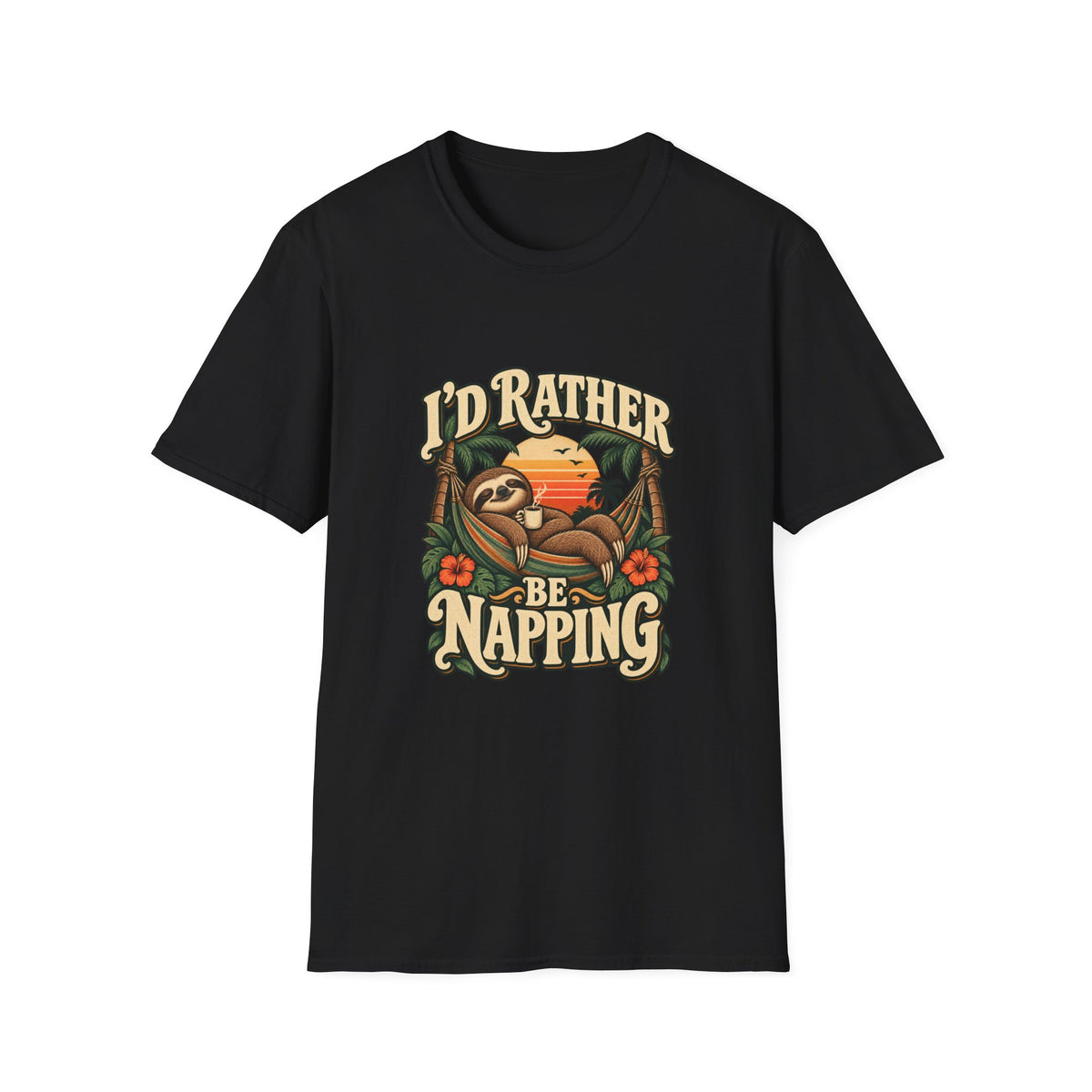 I'd Rather Be Napping T-Shirt | Funny Sloth Hammock Tee