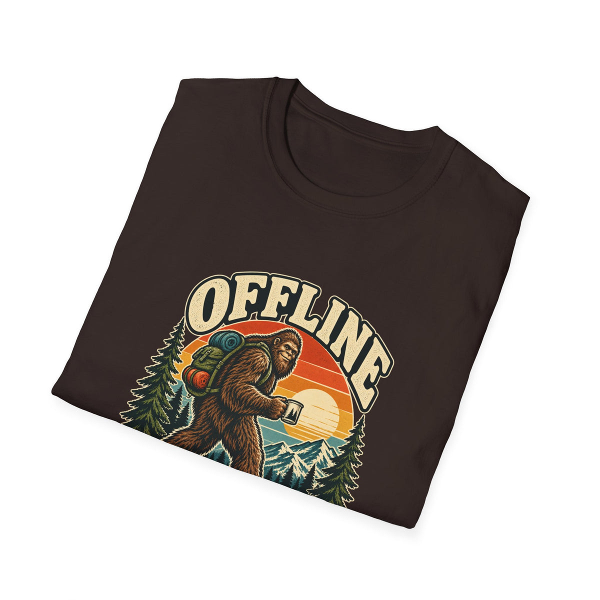 Offline and Loving It Bigfoot T-Shirt | Vintage Camping & Hiking Tee