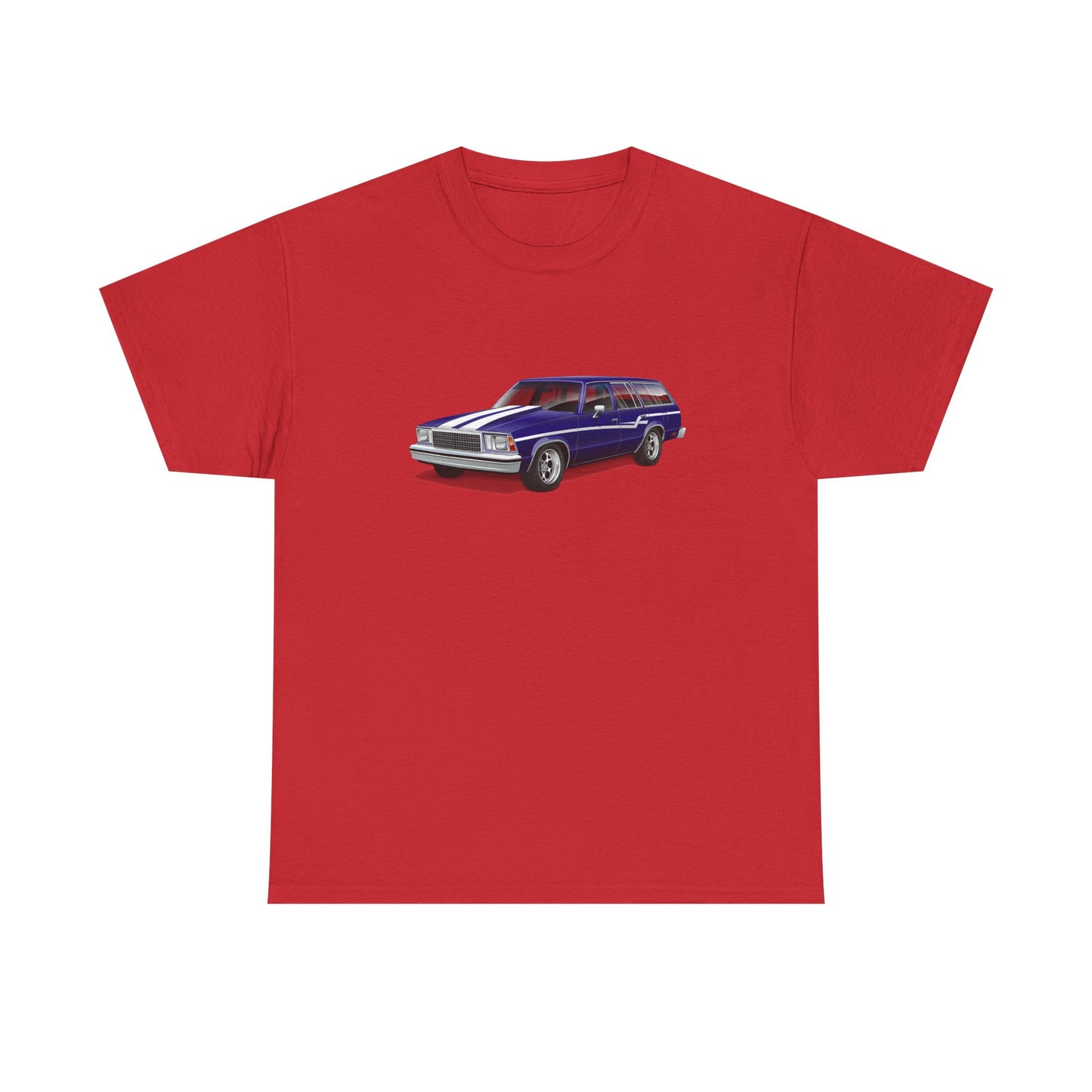 Classic Malibu Station Wagon Tee — Vintage Purple Car Graphic T-Shirt