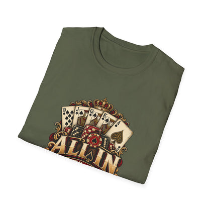 All In Poker Club T-Shirt | Vintage Royal Flush Card Game Tee