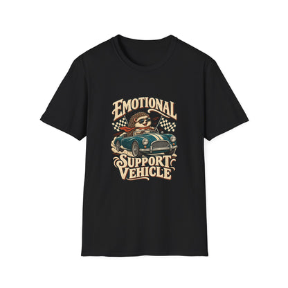 Emotional Support Vehicle T-Shirt | Funny Hedgehog Car Tee