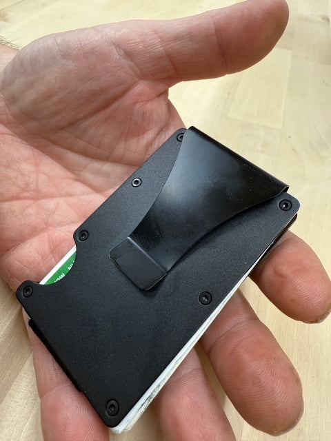 Laser Engraved Unisex Solid Color Aluminum Alloy Open Wallets