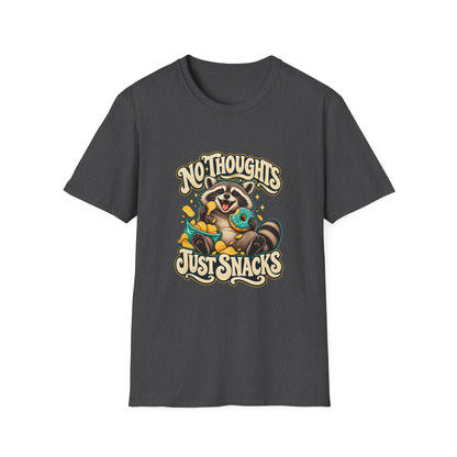 No Thoughts Just Snacks T-Shirt | Funny Raccoon Food Tee