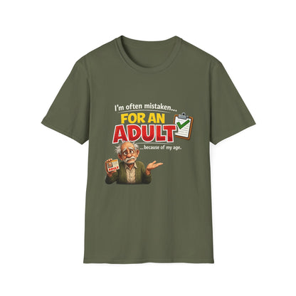 Funny "For An Adult" Graphic T-Shirt — Retro Professor Design