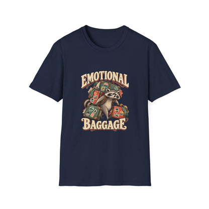 Emotional Baggage T-Shirt | Funny Raccoon Travel Tee