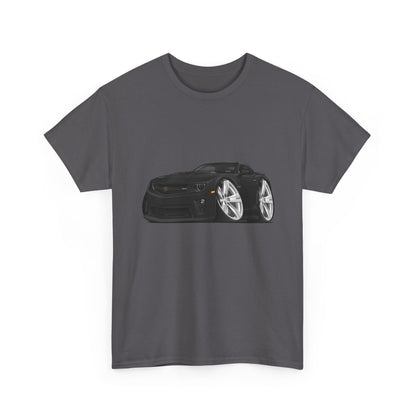 2013 Camaro Car Illustration Tee — Black Sports Car Graphic T-Shirt