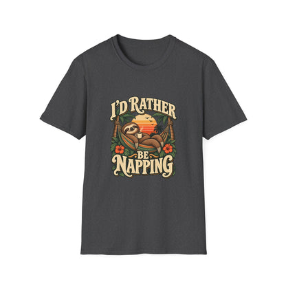 I'd Rather Be Napping T-Shirt | Funny Sloth Hammock Tee