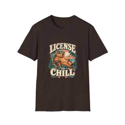 License to Chill T-Shirt | Funny Capybara Vacation Tee