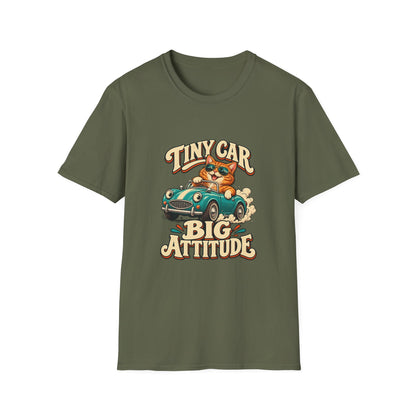 Tiny Car Big Attitude T-Shirt | Funny Cat Driver Tee