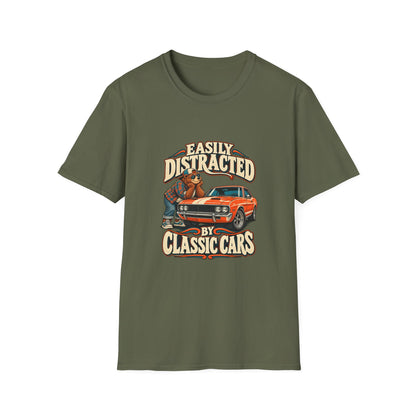 Easily Distracted by Classic Cars T-Shirt | Funny Garage Tee