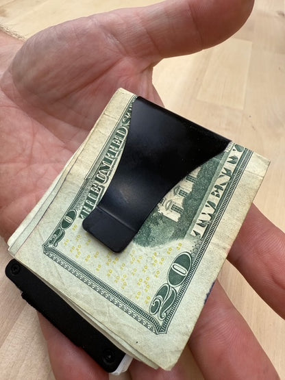 Laser Engraved Unisex Solid Color Aluminum Alloy Open Wallets