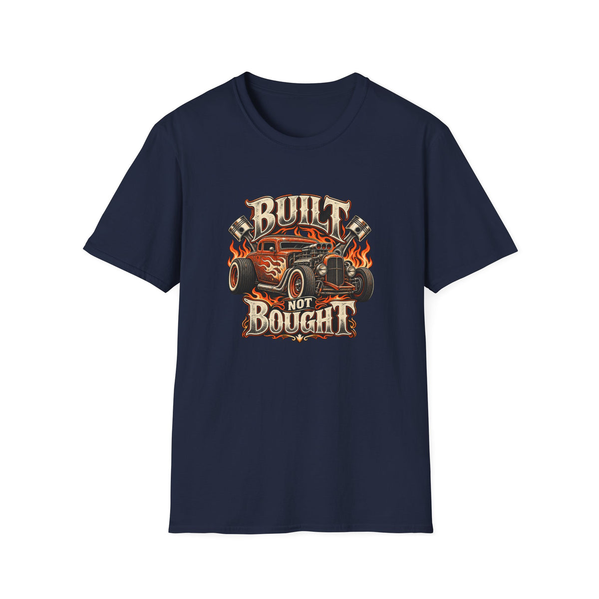 Built Not Bought T-Shirt | Vintage Rat Rod Garage Tee
