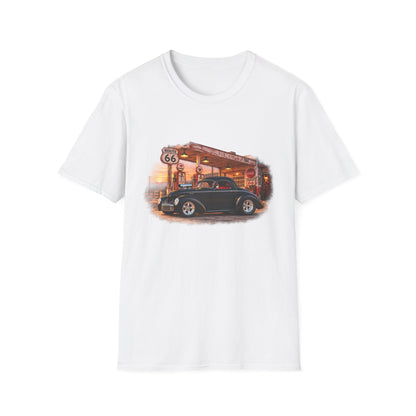 Route 66 Classic 1941 American Willys Car Gas Station T-Shirt