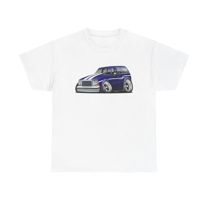 Classic Malibu Blue Wagon Tee — Retro Station Wagon Car Graphic T-Shirt