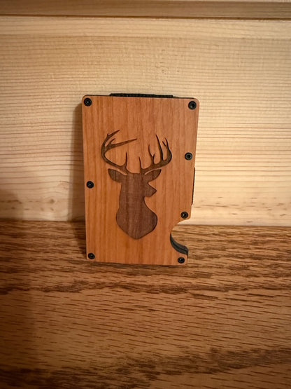 Laser Engraved Unisex Solid Color Aluminum Alloy Open Wallets