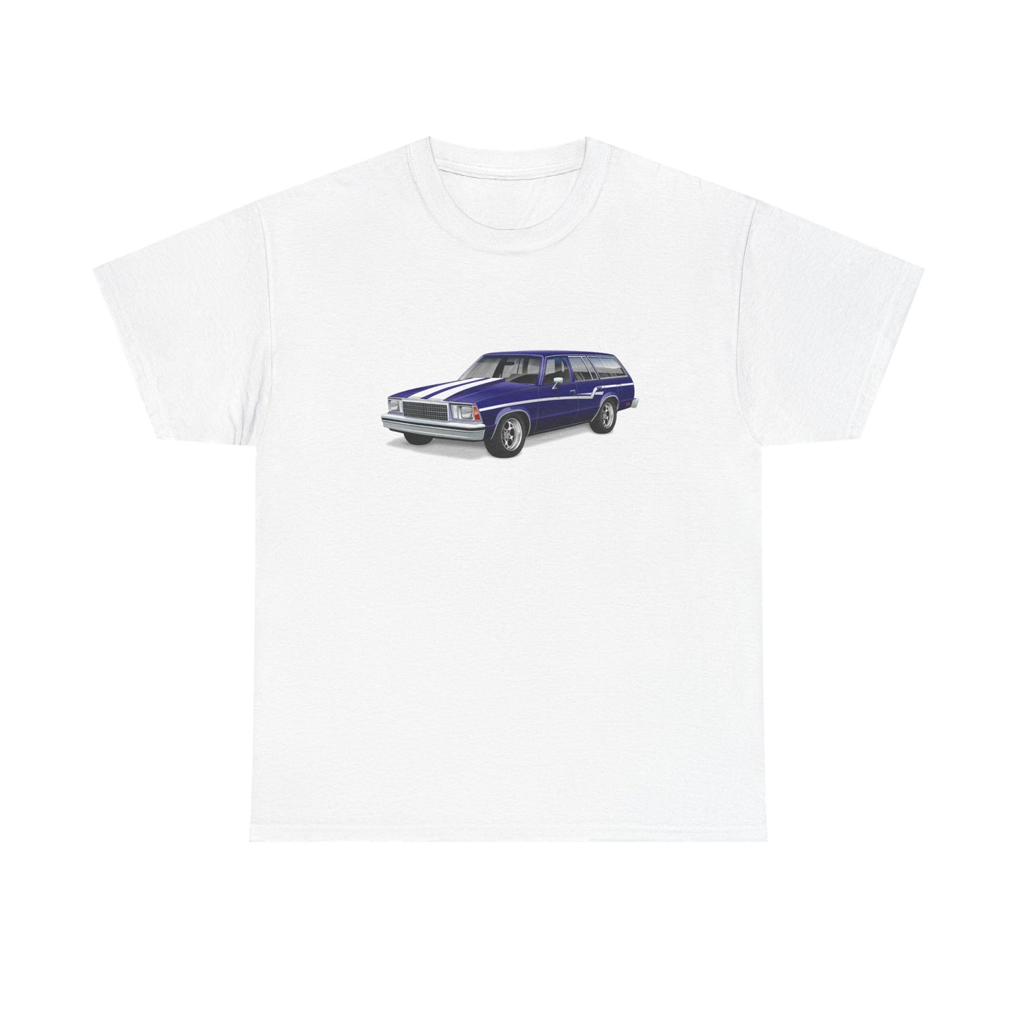 Classic Malibu Station Wagon Tee — Vintage Purple Car Graphic T-Shirt