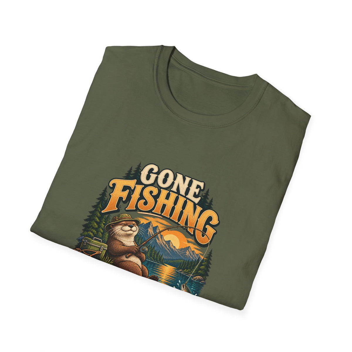 Gone Fishing Problems Can Wait T-Shirt | Funny Otter Tee