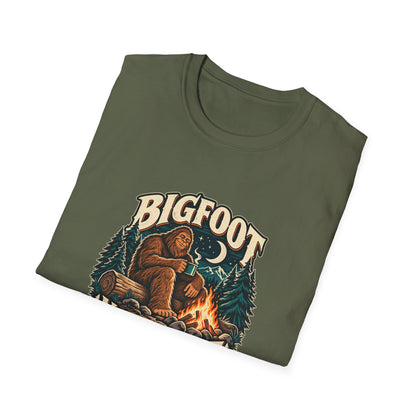 Bigfoot Night Shift T-Shirt | Vintage Sasquatch Campfire Tee