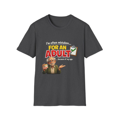 Funny "For An Adult" Graphic T-Shirt — Retro Professor Design