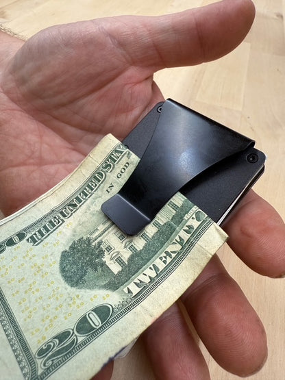 Laser Engraved Unisex Solid Color Aluminum Alloy Open Wallets