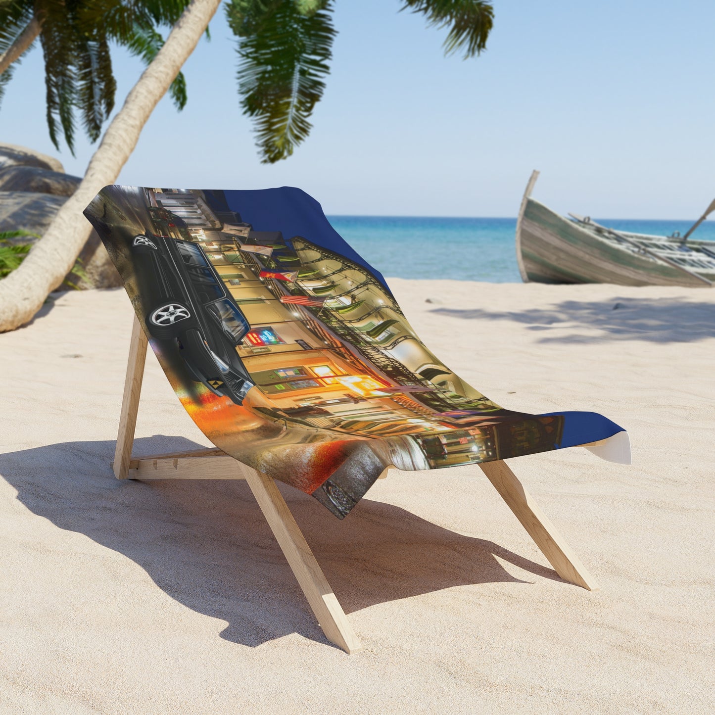 Vintage 1988 Volvo Bourbon Street Car Beach Towel - Perfect for Summer Days and Vacations