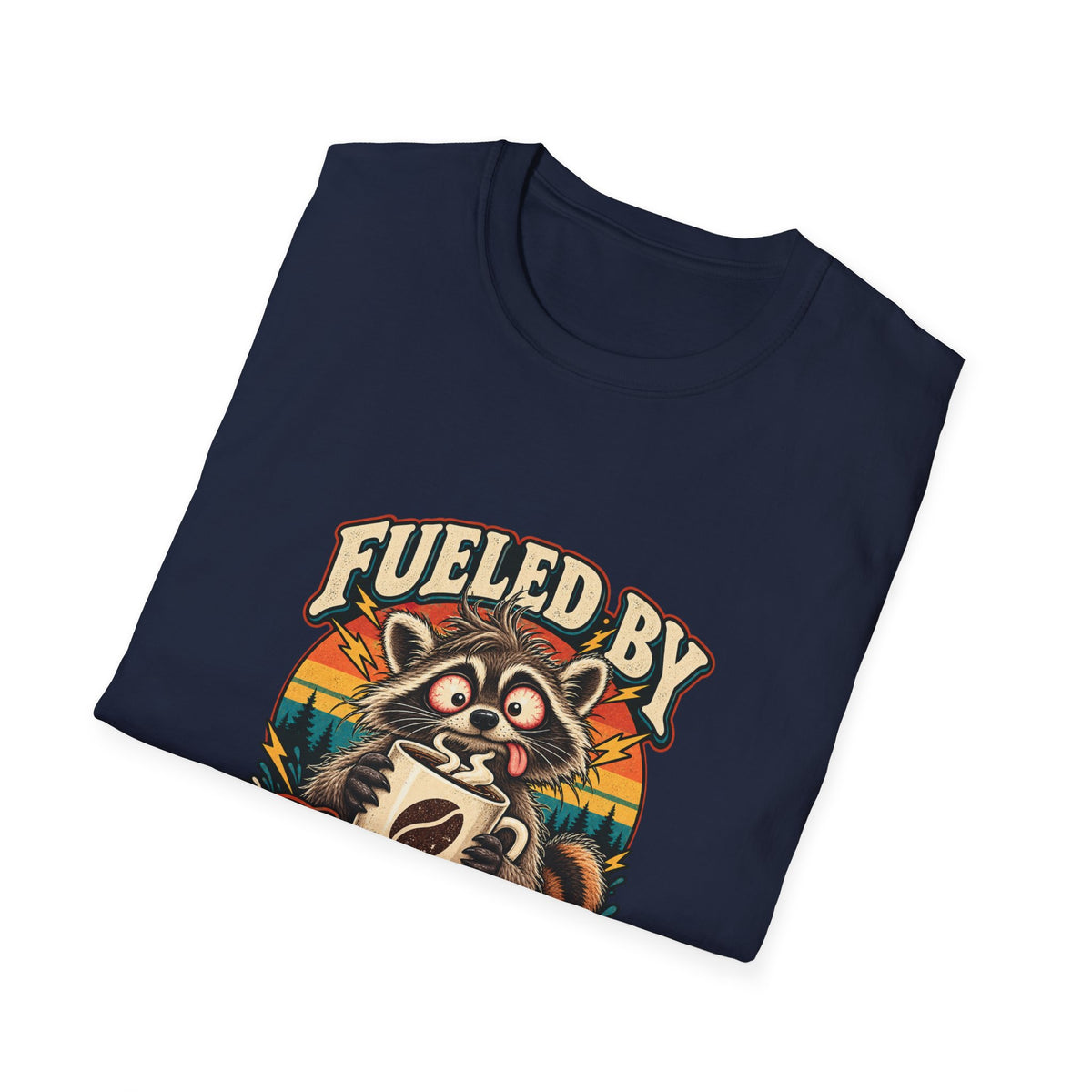 Fueled by Coffee and Bad Decisions T-Shirt | Funny Raccoon Tee