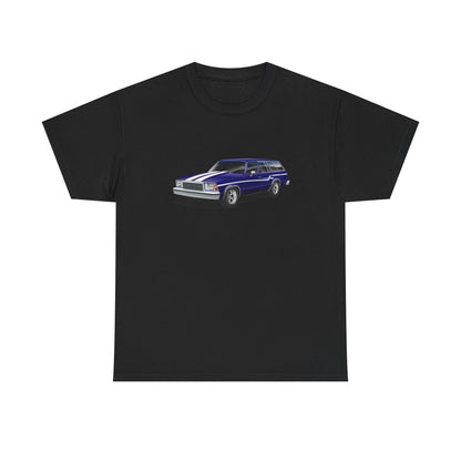 Classic Malibu Station Wagon Tee — Vintage Purple Car Graphic T-Shirt