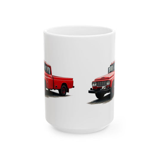 Red Truck Ceramic Mug, (15oz)