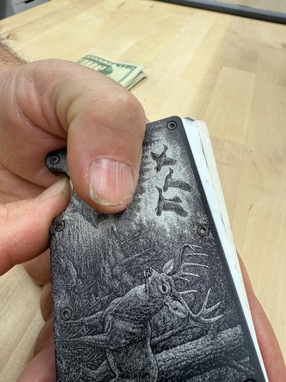 Laser Engraved Unisex Solid Color Aluminum Alloy Open Wallets