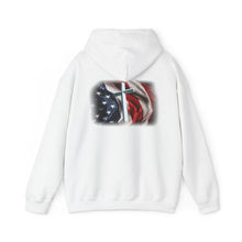 Gildan Patriotic Cross Hoodie — American Flag Christian Faith Pullover