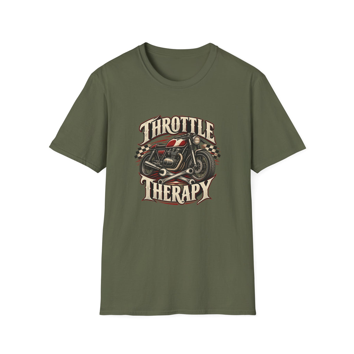 Throttle Therapy T-Shirt | Vintage Cafe Racer Motorcycle Tee