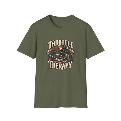 Throttle Therapy T-Shirt | Vintage Cafe Racer Motorcycle Tee
