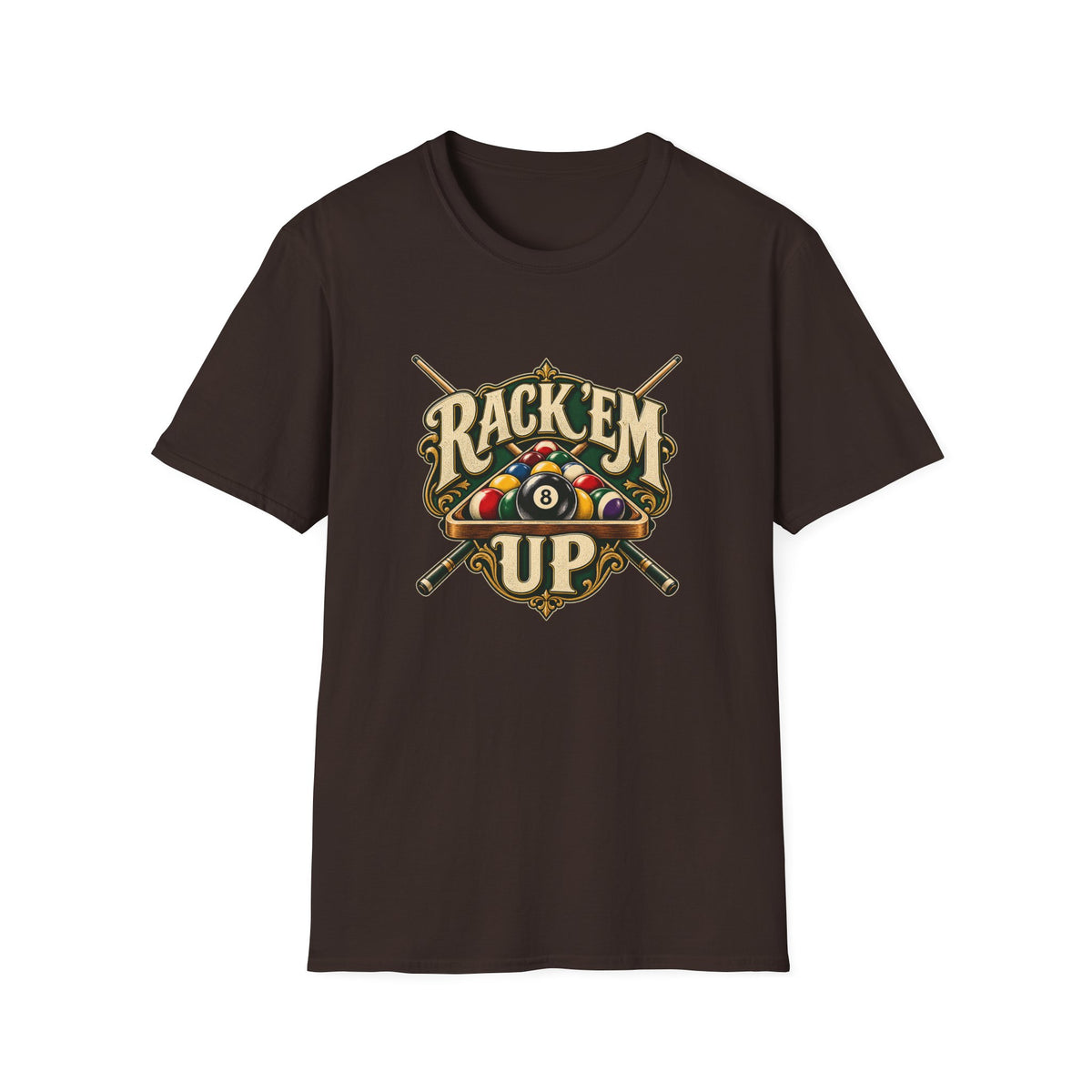 Rack 'Em Up T-Shirt | Vintage Billiards 8 Ball Pool Tee
