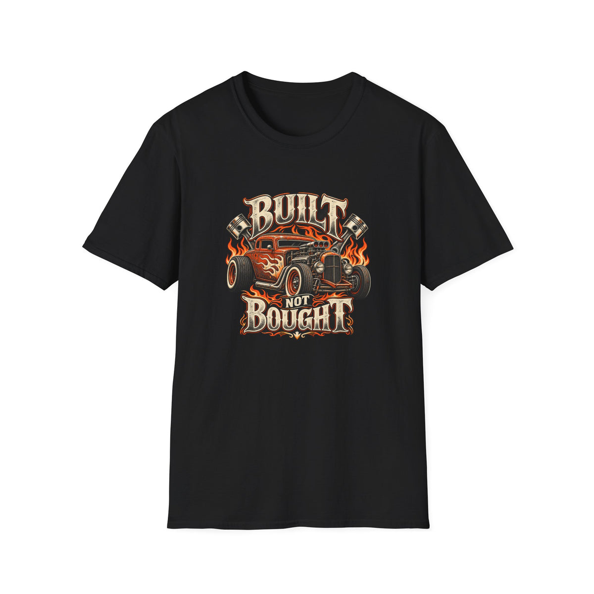 Built Not Bought T-Shirt | Vintage Rat Rod Garage Tee
