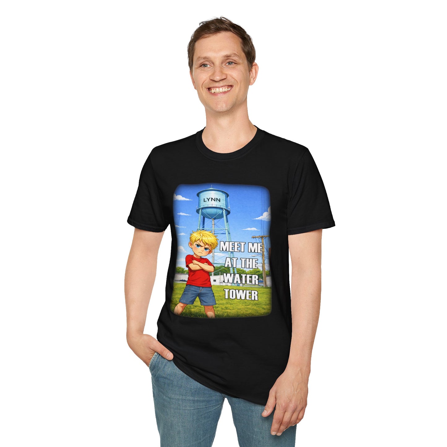 Meet Me at the Water Tower T-Shirt — Cartoon Water Tower Design