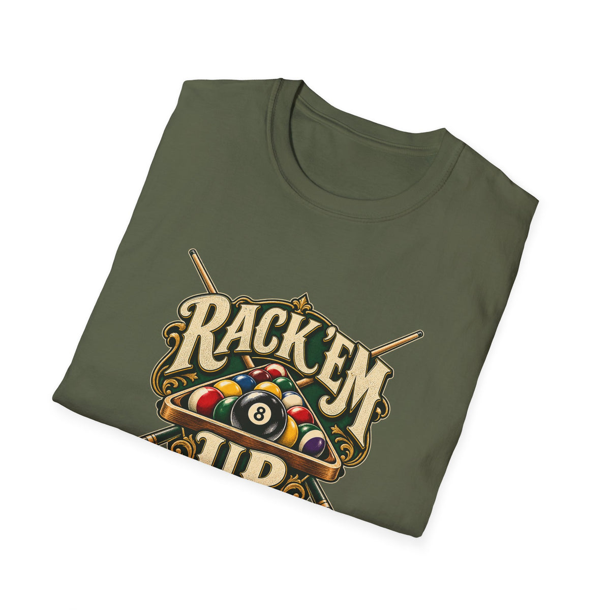 Rack 'Em Up T-Shirt | Vintage Billiards 8 Ball Pool Tee