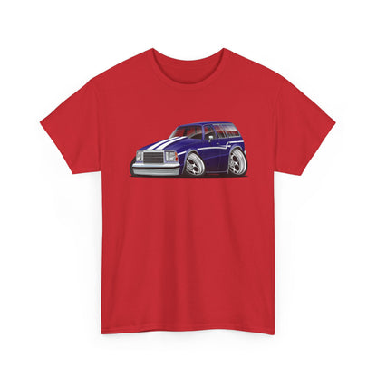 Classic Malibu Blue Wagon Tee — Retro Station Wagon Car Graphic T-Shirt